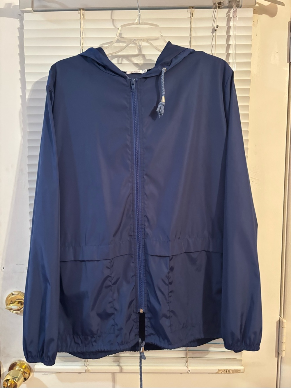 Hount Blue Hooded Windbreaker Rain Jacket Women’s Size Large